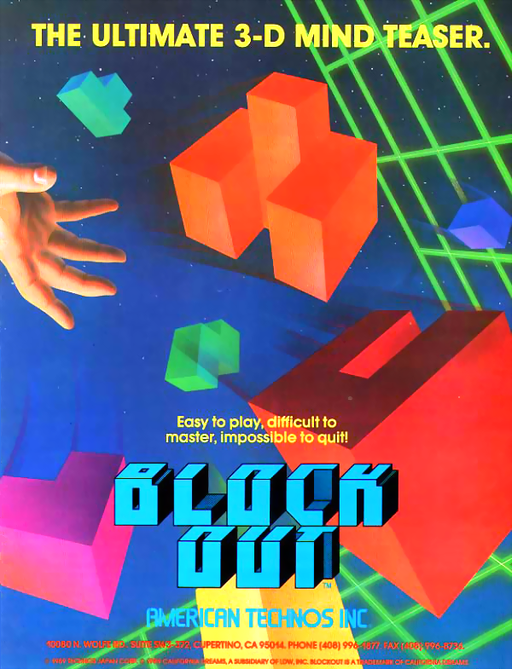 Block Out (Europe and Oceania) Arcade Game Cover